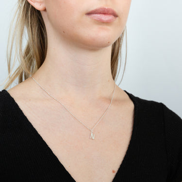 Sterling Silver Cubic Zirconia Initial "N" Pendant