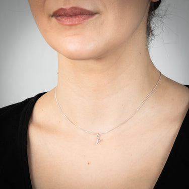 Sterling Silver Cubic Zirconia Initial "Y" Pendant