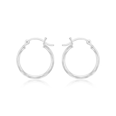 Sterling Silver Plain Round 20mm Hoop Earrings