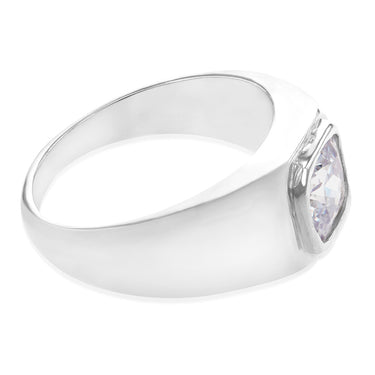 Sterling Silver Cubic Zirconia In Octagon Ring