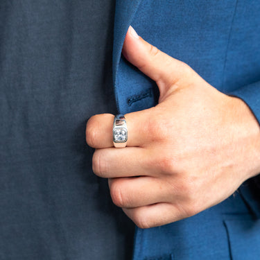 Sterling Silver Cubic Zirconia In Octagon Ring