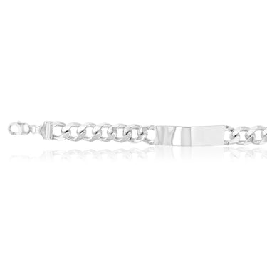 Sterling Silver Diamond Cut 350 Gauge Curb ID 22cm Bracelet