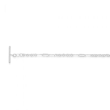 Sterling Silver Fancy T Bar Clasp 19cm Bracelet