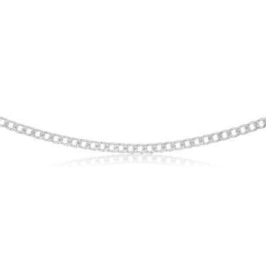 Sterling Silver Fancy Diamond Cut Curb 120 Gauge 45cm Chain