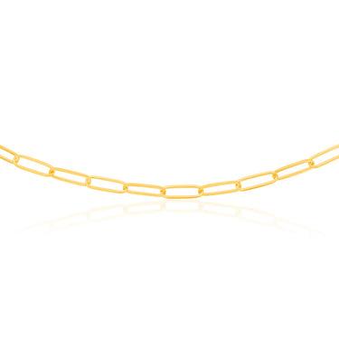 Sterling Silver Gold Plated Paperclip 110 Gauge 60cm Chain