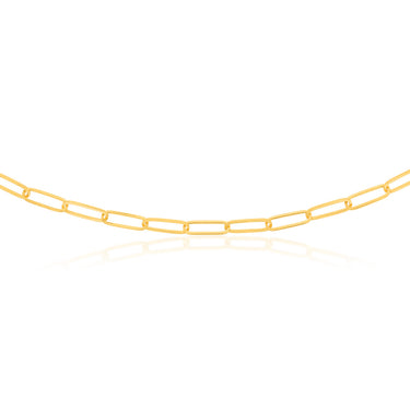 Sterling Silver Gold Plated Paperclip 110 Gauge 70cm Chain