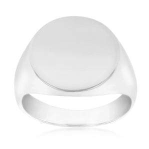 Sterling Silver Plain Round Gents Ring