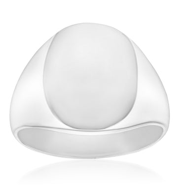 Sterling Silver Plain Oval Gents Ring