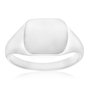 Sterling Silver Rectangle White Gents Rings