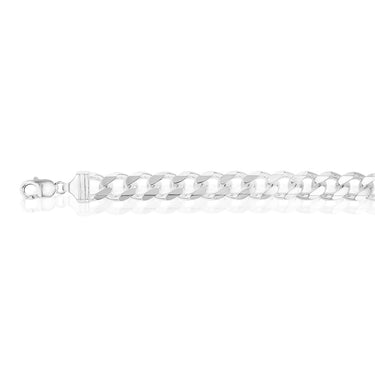 Sterling Silver Bevelled Curb 350 Gauge 24cm  Bracelet
