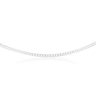 Sterling Silver Bevelled Curb 120Gauge 55cm Chain