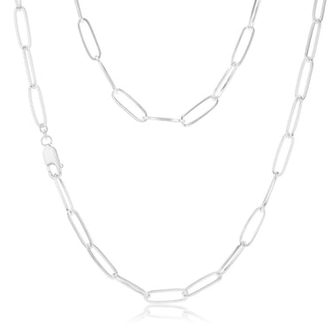 Sterling Silver Paperclip 60cm Chain