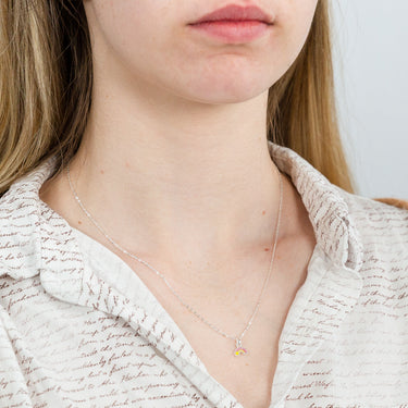 Sterling Silver Rainbow And Star Pendant On 42+3cm Chain