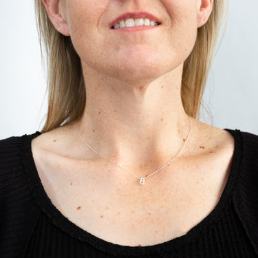 Sterling Silver Cubic Zirconia Initial "B" Pendant On 39+3cm Chain