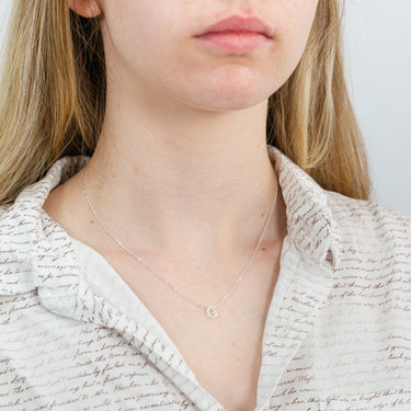 Sterling Silver Cubic Zirconia Initial "G" Pendant On 39+3cm Chain