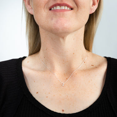 Sterling Silver Cubic Zirconia Initial "J" Pendant On 39+3cm Chain