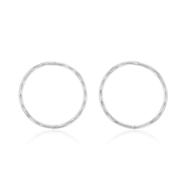 Sterling Silver Sleeper Facet 16mm Earrings