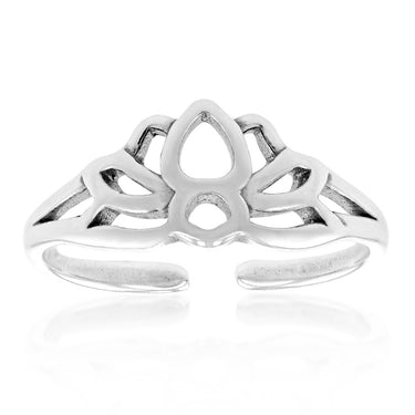 Sterling Silver Lotus Toe Ring