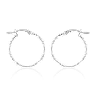 Sterling Silver Plain 20mm Hoop Earrings