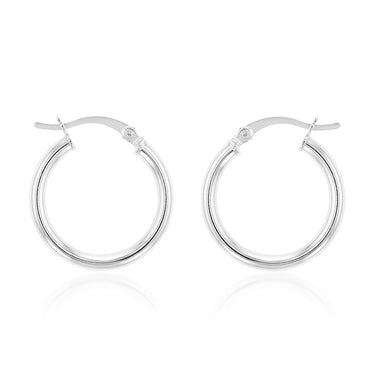 Sterling Silver Plain 20mm Hoop Earrings