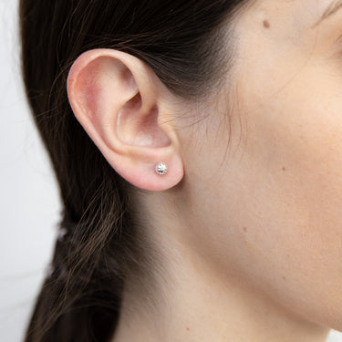 Sterling Silver Diamond Cut 5mm Ball Studs Earrrings