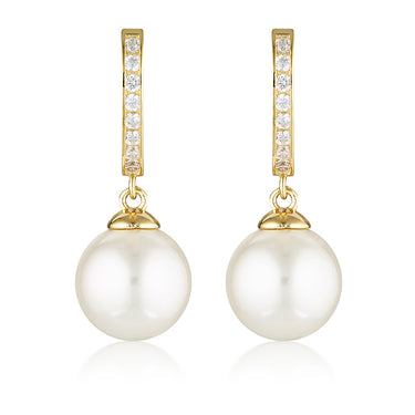 Georgini Red Carpet Gold Plated Sterling Silver Promenade Huggies Earrings