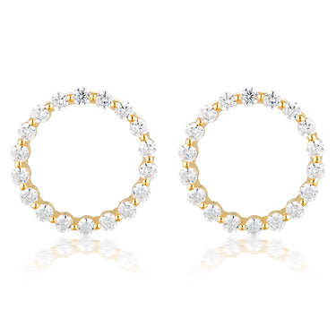 Georgini Gold Plated Sterling Silver Circle Of Life Large Stud Earrings