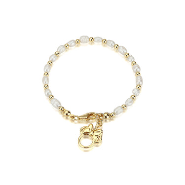 Couture Kingdom Disney Gold Plated Sterling Silver Minnie Fresh Water Pearl 19cm Bracelet