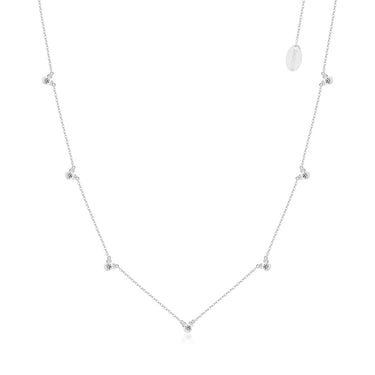 Couture Kingdom Disney Rhodium Plated Sterling Silver Mickey Mouse Repeat Cubic Zirconia Chain