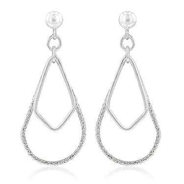 Sterling Silver Fancy Patterned Drop Earrings
