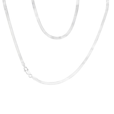 Sterling Silver Textured Herringbone 45.5cm Chain