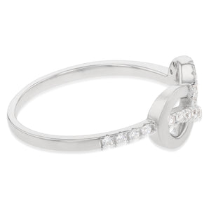 Sterling Silver Rhodium Plated Cubic Zirconia Infinity Ring