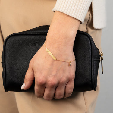 Sterling Silver Yellow Gold Plated Star Patterned ID 19cm Bracelet