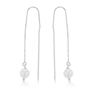 Sterling Silver Single Pearl Threader Earring