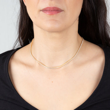 Sterling Silver Gold Plated Fancy 37+3cm Chaoker Chain