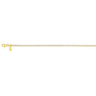 Sterling Silver Gold Plated Zirconia Tennis 19cm Bracelet
