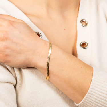 Sterling Silver Gold Plated 4mm Herringbone 19cm Bracelet