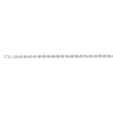 Sterling Silver Fancy Diamond Cut 19cm Bracelet