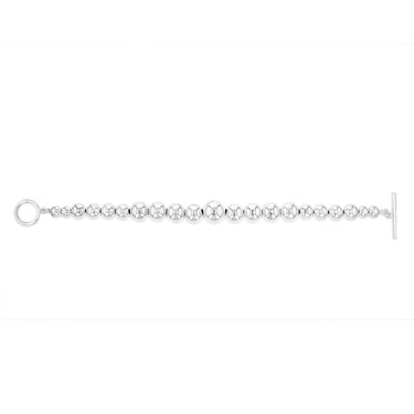 Sterling Silver Graduating Balls T Bar Clasp 19cm Bracelet