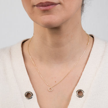 Sterling Silver Gold Plated Cubic Zirconia Circle Of Life Pendant With 45cm Chain