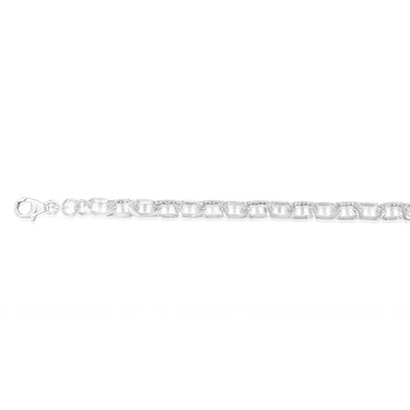 Sterling Silver Patterned Anchor 19cm Bracelet