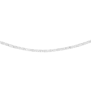 Sterling Silver Fancy Curb +Anchor 45cm Chain