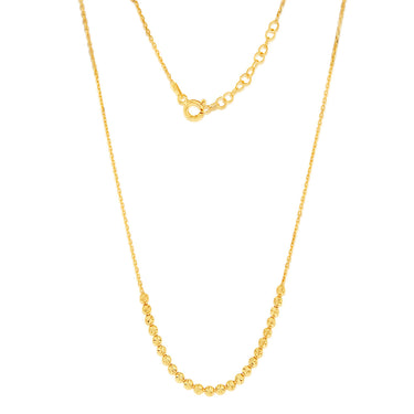 Sterling Silver Gold Plated Fancy Diamond Cut 42cm Chain