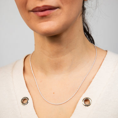 Sterling Silver Fancy Oxidised Rope 50cm Chain