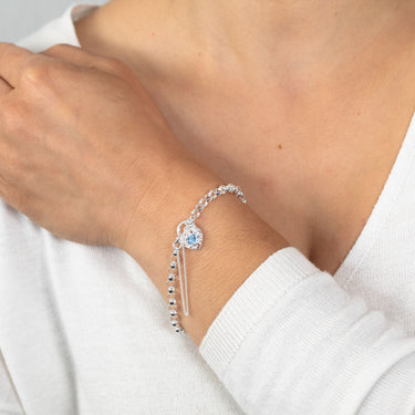 Sterling Silver Fancy Belcher 19cm Padlock Bracelet