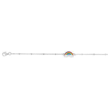 Sterling Silver Rainbow 17cm Kids Bracelet