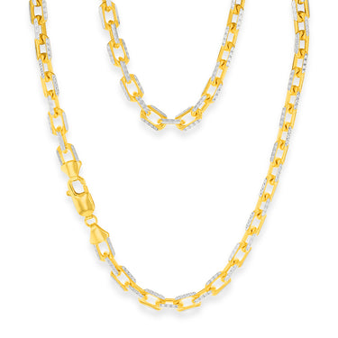 Sterling Silver Gold Plated Fancy 180 Gauge 45cm Chain