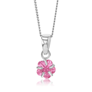 Sterling Silver Pink Cubic Zirconia Pendant