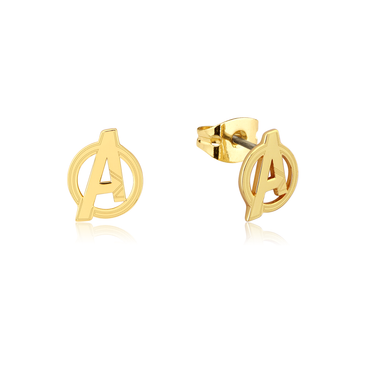 Disney Sterling Silver 14ct Gold Plated The Avengers Stud Earrings