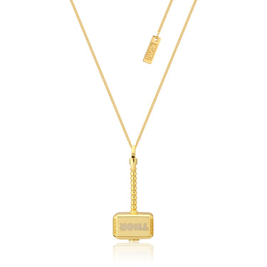 Couture Kingdom Disney Sterling Silver 14ct Gold Plated Thor Hammer Pendant On 60cm Chain